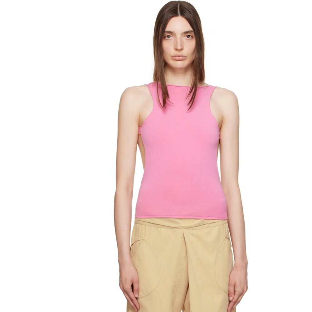 Gimaguas Pink Gatt Tank Top Size Medium